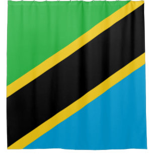 Tansanische Flagge Duschvorhang