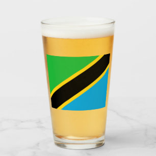 tansanische Flagge Glas