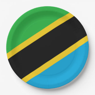 tansanische Flagge Pappteller