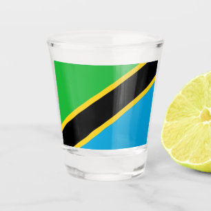 tansanische Flagge Schnapsglas