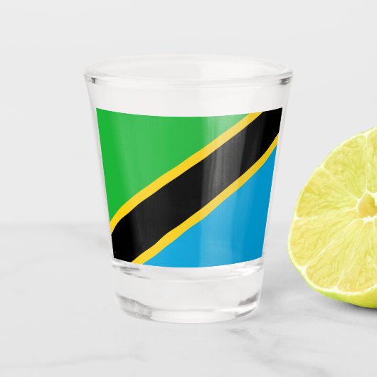 tansanische Flagge Schnapsglas (Vorderseite)
