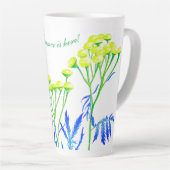 Tansy auf einer großen Latte-Tasse Milchtasse (Rechte Ecke)