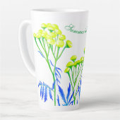 Tansy auf einer großen Latte-Tasse Milchtasse (Linke Ecke)