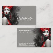Tantalisation Elegance: Rote Frau mit feinem Schwa Visitenkarte (Vorne/Hinten)