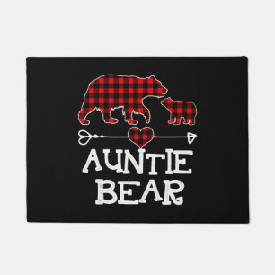 Tantchen Bear Christmas Pajama Red Kariert Buffalo Fußmatte