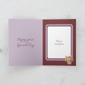 Tantchen gerbera lila burgundy Geburtstag Karte (Innenseite)