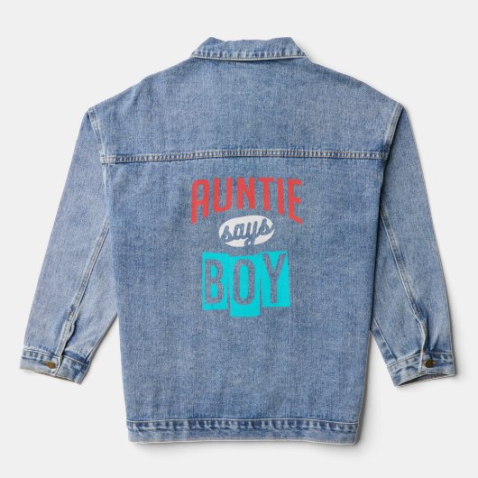 Tantchen sagt Babydesigns für die Schwangerschaft Jeansjacke (Rückseite)