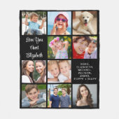 Tante 10 Foto Collage Black Fleecedecke (Vorderseite)