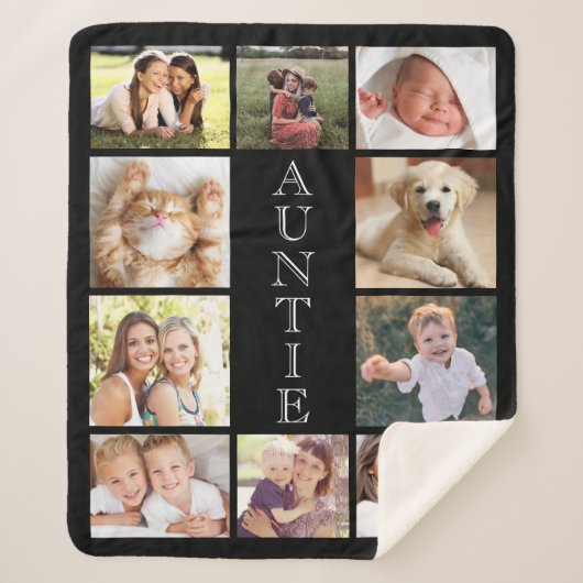 Tante 10 Foto Collage Black Sherpadecke (Vorderseite)