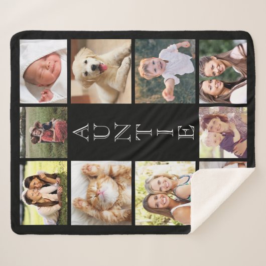 Tante 10 Foto Collage Black Sherpadecke (Vorderseite (Horizontal))