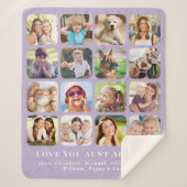 Tante 16 Foto Collage Lila Sherpadecke (Vorderseite)