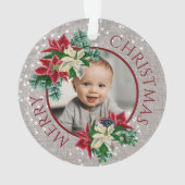 Tante 1. Weihnachtsfeier Poinsettia Foto Ornament (Rückseite)