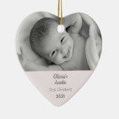 Tante 1st Christmas Niece Personalisiertes Foto He Keramik Ornament (Rechts)