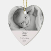 Tante 1st Christmas Niece Personalisiertes Foto He Keramik Ornament (Links)