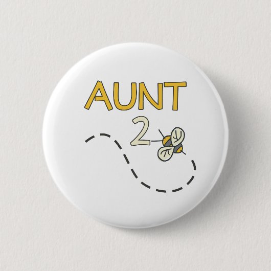 Tante 2 Biene Button (Vorderseite)