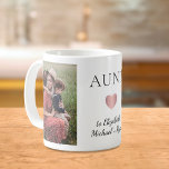 Tante 2 Foto Kaffeetasse<br><div class="desc">Personalisierter Schlamm für die beste Tante aller Zeiten mit 2 Fotos ihrer Nichten und Neffen,  "AUNT" oder "AUNITIE" in eleganter Typografie und einer Rose Goldherz. Fügen Sie die Namen ihrer Nichten und Neffen hinzu.</div>