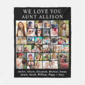 Tante 30 Foto Collage Black Fleecedecke (Vorderseite)