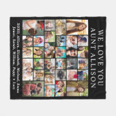 Tante 30 Foto Collage Black Fleecedecke (Vorderseite (Horizontal))