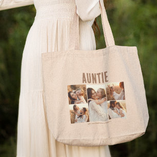 Tante 5 Foto-Collage Personalisiert Jumbo Stoffbeutel