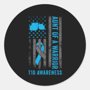 Tante a T1d Krieger Diabetiker Typ 1 Diabetes Awa Runder Aufkleber