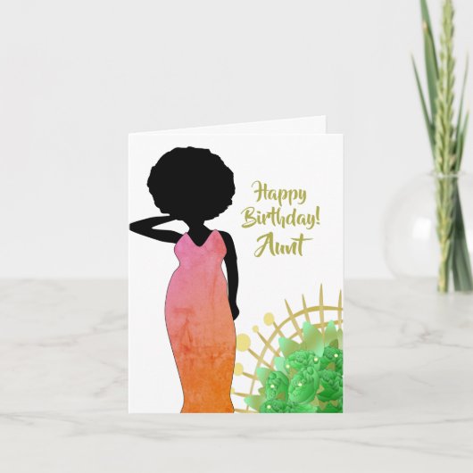 Tante African American Woman Happy Birthday Card Karte (Vorderseite)