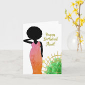 Tante African American Woman Happy Birthday Card Karte (Gelbe Blume)