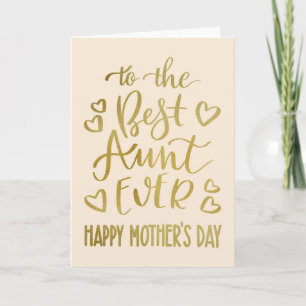 Tante aller Tanten Muttertag-Typografie in Gold Karte