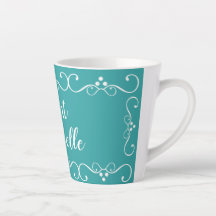 Tante Aquamarine Typografie Name Kaffee Tasse