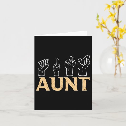 Tante Asl American Sign Language Interpreter Deaf Karte (Gelbe Blume)