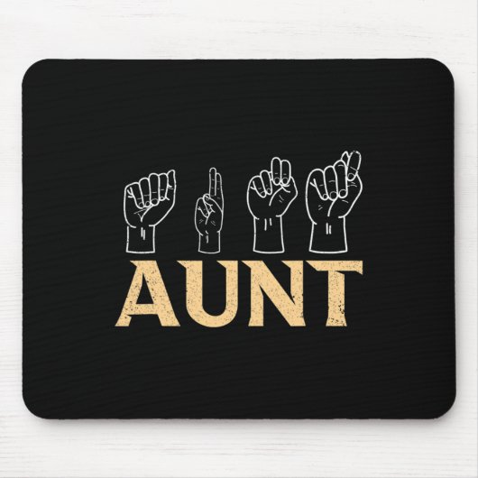 Tante ASL American Sign Language Interpreter Deaf Mousepad (Vorne)