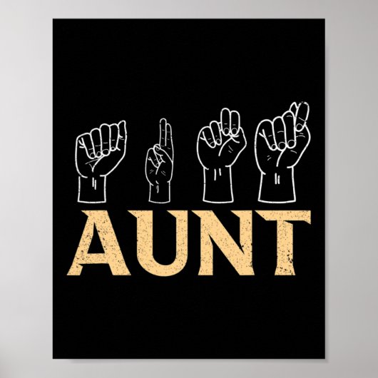 Tante Asl American Sign Language Interpreter Deaf  Poster (Vorne)