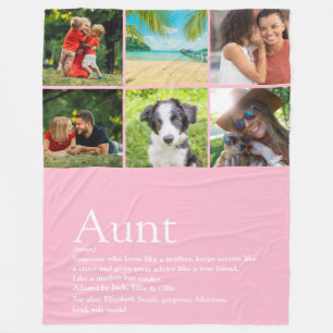 Tante Auntie Definition 6 Foto Collage Pink Fleecedecke