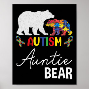 Tante-Bär-Autismus-Bewusstsein Tante-Frauen-Gesche Poster