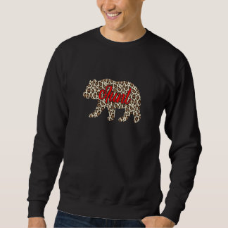 Tante-Bär-Passende-Familien-Leoparden-Muster Damen Sweatshirt