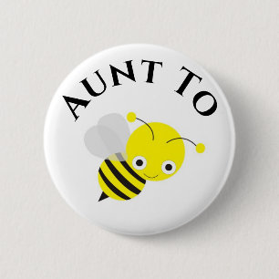 Tante be New Tante Baby Pregnancy Annoucement Button