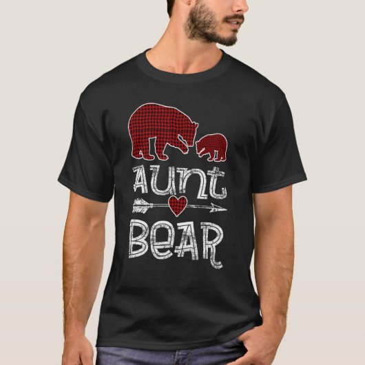 Tante Bear Buffalo Karierter Pfeil Weihnachten Paj T-Shirt (Vorderseite)