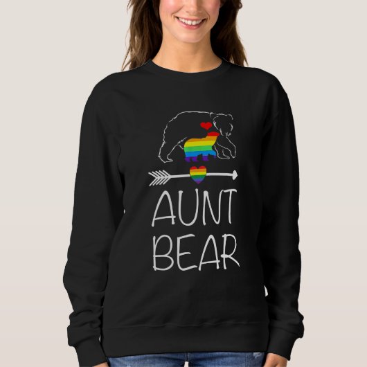 Tante Bear Proud Mama Regenbogen Flag LGbt Prix Sweatshirt (Vorderseite)