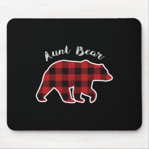 Tante Bear Women Red Kariert Christmas Pajama Gesc Mousepad