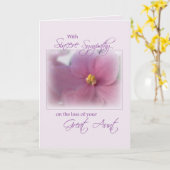 Tante, Beileid, Lilac Karte (Gelbe Blume)