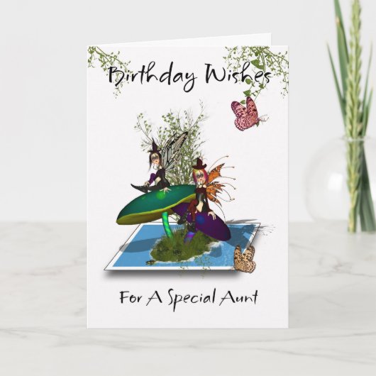 Tante Birthday Card - Niedliche gotische Feen Spri Karte (Vorderseite)