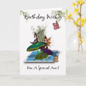 Tante Birthday Card - Niedliche gotische Feen Spri Karte (Gelbe Blume)