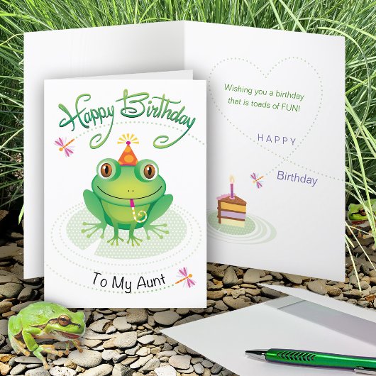 Tante Birthday Frog mit Toad's Fun Card Karte