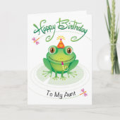 Tante Birthday Frog mit Toad's Fun Card Karte (Vorderseite)