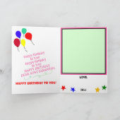 Tante Birthday Pink Cupcake Tower NAME Karte (Innenseite)