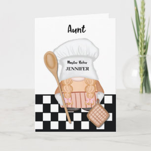 Tante Birthday Whimsical Gnome Baker Backen Karte