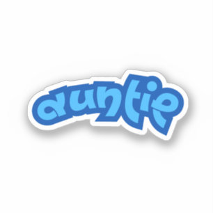 Tante   Blaue Tante Auntie  Aufkleber