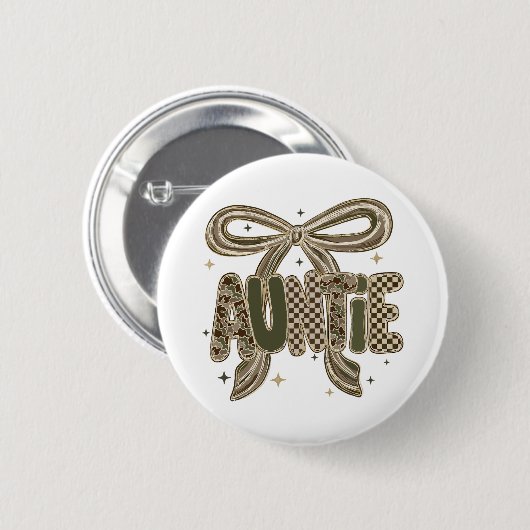 Tante Camo-Geschenk von Schwester Neue Babynamen-A Button (Vorne & Hinten)