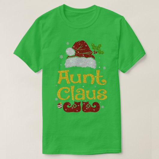 Tante Claus Christmas Pajama Familie Matching Xmas T-Shirt (Design vorne)