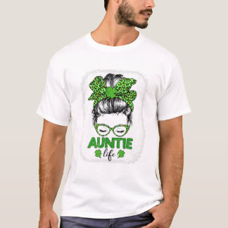 Tante Clover Unordentlicher Knoten Leopard T-Shirt