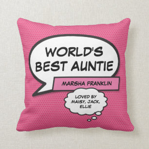 Tante Cool Fun Comic Girly Pink - Die beste Tante  Kissen